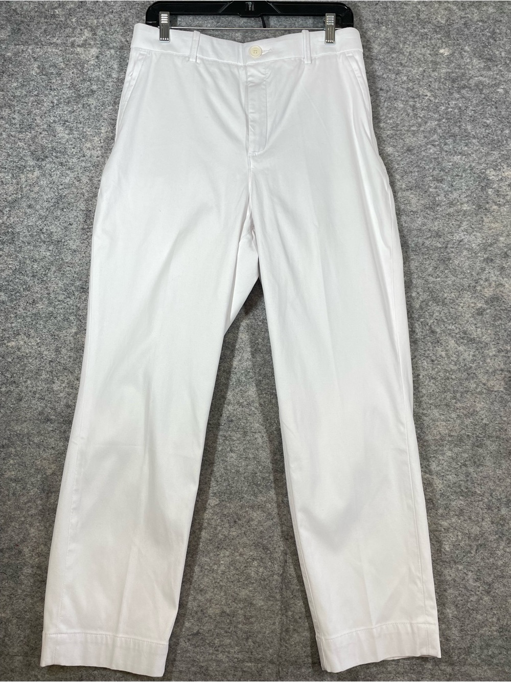 Spanx White Straight Leg Pants Cotton Blend Large Tailored Quiet Luxury Coastal